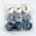 Fabric pumpkin ornament Velvet Mini Pumpkin Hanging Set