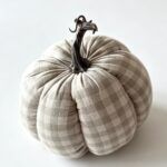 Fabric pumpkin ornament Linen-Cotton Plaid Pumpkin