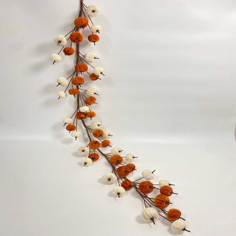 Fabric pumpkin ornament Hanging Velvet Pumpkin Garland