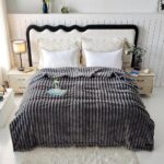 blanket Ribbed Plush Throw Blanket