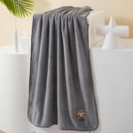 Towels & Bath Towels Embroidered Coral Fleece Bath Towel