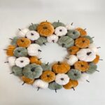 Fabric pumpkin ornament Velvet Pumpkin Wreath