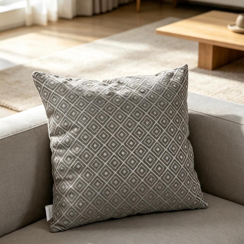 Home Textiles, Cushions & Covers Diamond Jacquard Chenille Cushion Cover