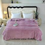 blanket Ribbed Plush Throw Blanket