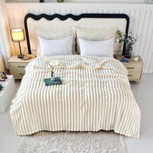 blanket Ribbed Plush Throw Blanket