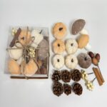Fabric pumpkin ornament Velvet Pumpkin DIY Craft Kit in Gift Box