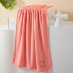 Towels & Bath Towels Embroidered Coral Fleece Bath Towel