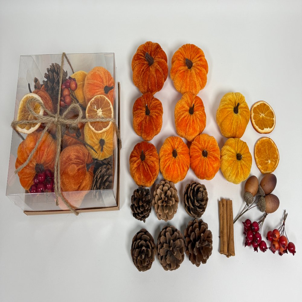 Fabric pumpkin ornament Velvet Pumpkin DIY Craft Kit in Gift Box