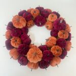 Fabric pumpkin ornament Velvet Pumpkin Wreath