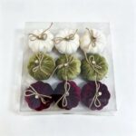 Fabric pumpkin ornament Velvet Mini Pumpkin Hanging Set