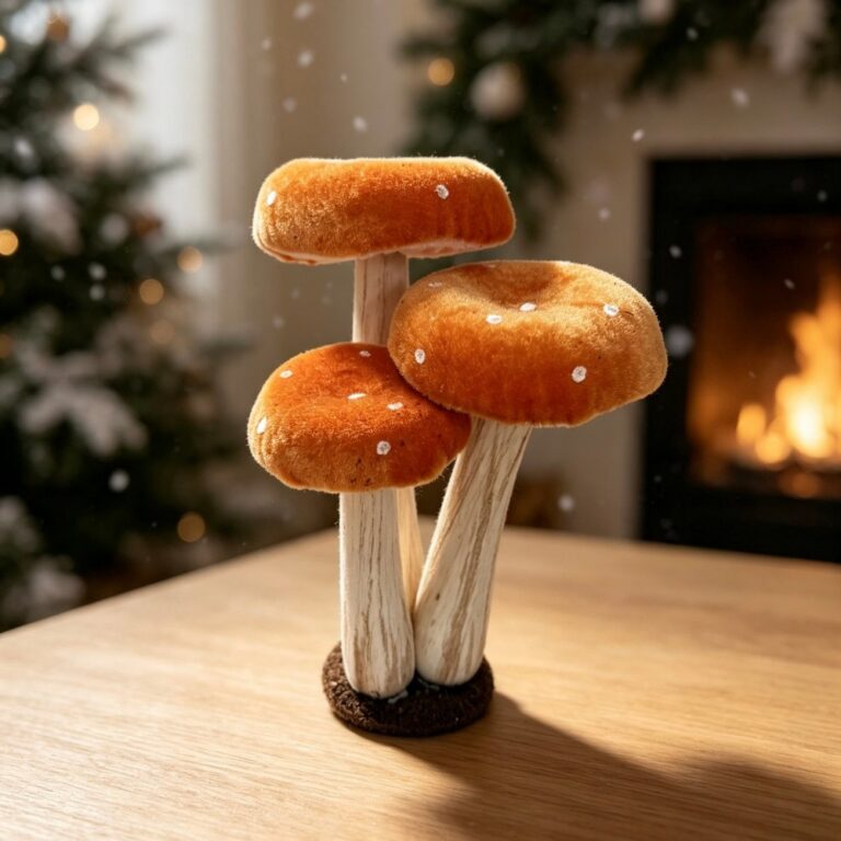 Fabric mushroom ornament Velvet Foam Mushroom Ornament