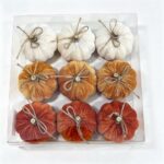 Fabric pumpkin ornament Velvet Mini Pumpkin Hanging Set