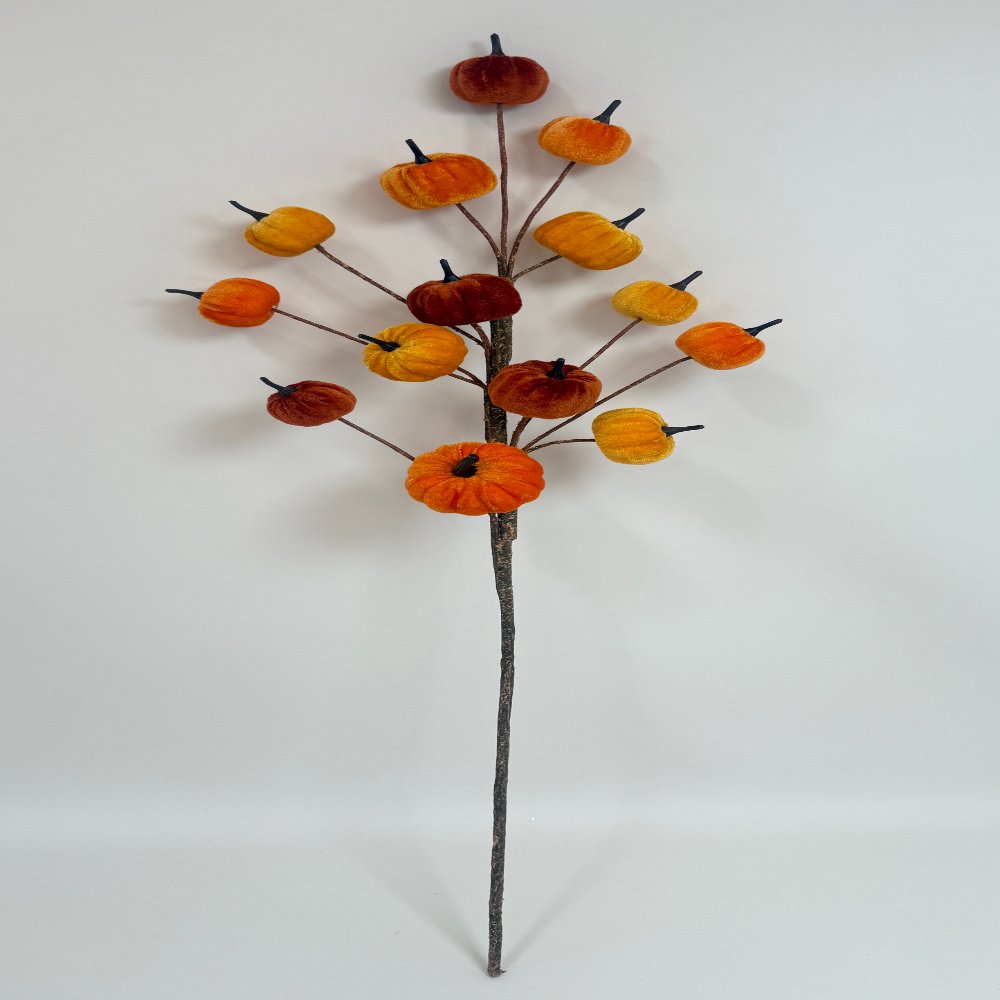 Fabric pumpkin ornament Velvet Pumpkin Pick