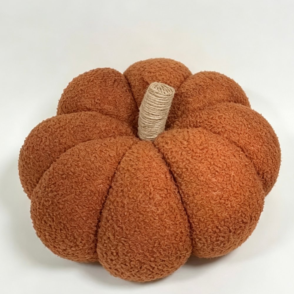 Fabric pumpkin ornament Teddy Fleece Fabric Pumpkin