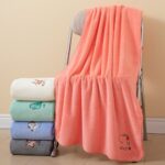 Towels & Bath Towels Embroidered Coral Fleece Bath Towel