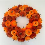 Fabric pumpkin ornament Velvet Pumpkin Wreath