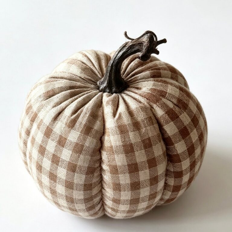 Fabric pumpkin ornament Linen-Cotton Plaid Pumpkin