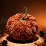 Fabric pumpkin ornament Velvet Fabric Pumpkin Ornament