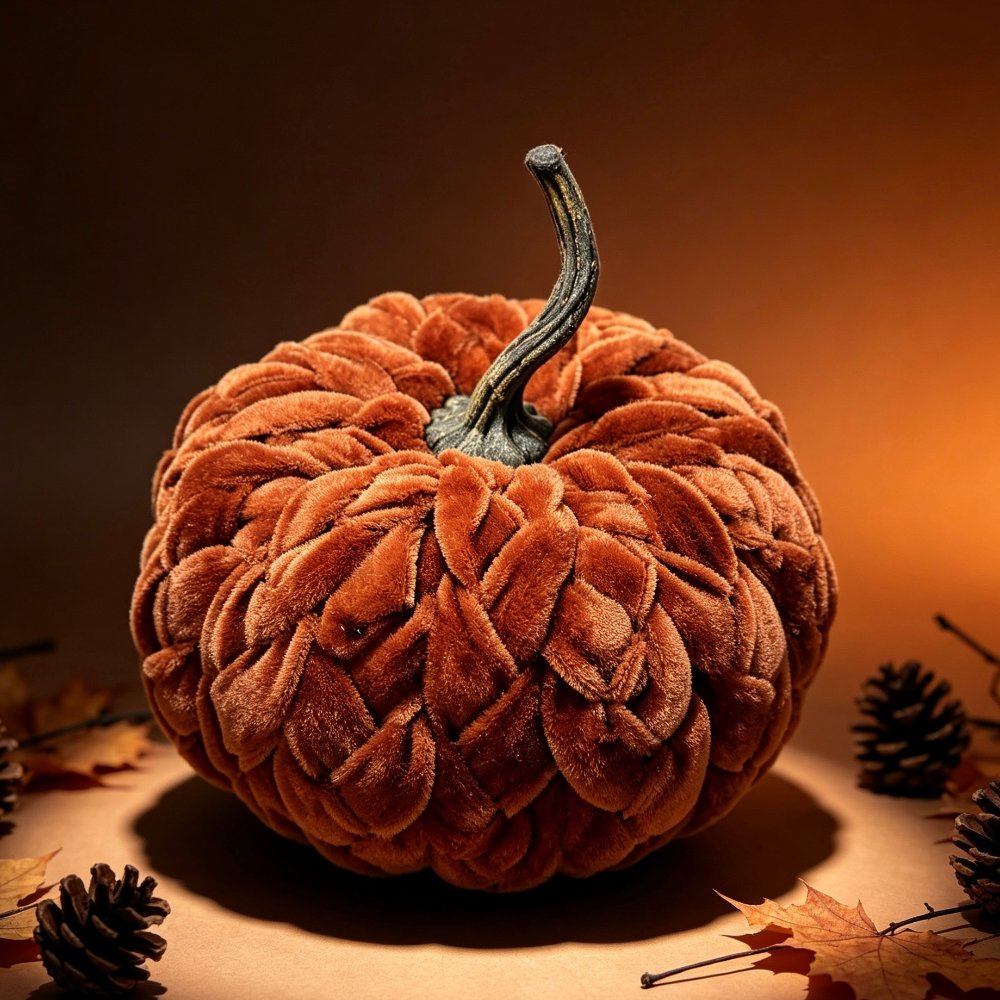 Fabric pumpkin ornament Velvet Fabric Pumpkin Ornament